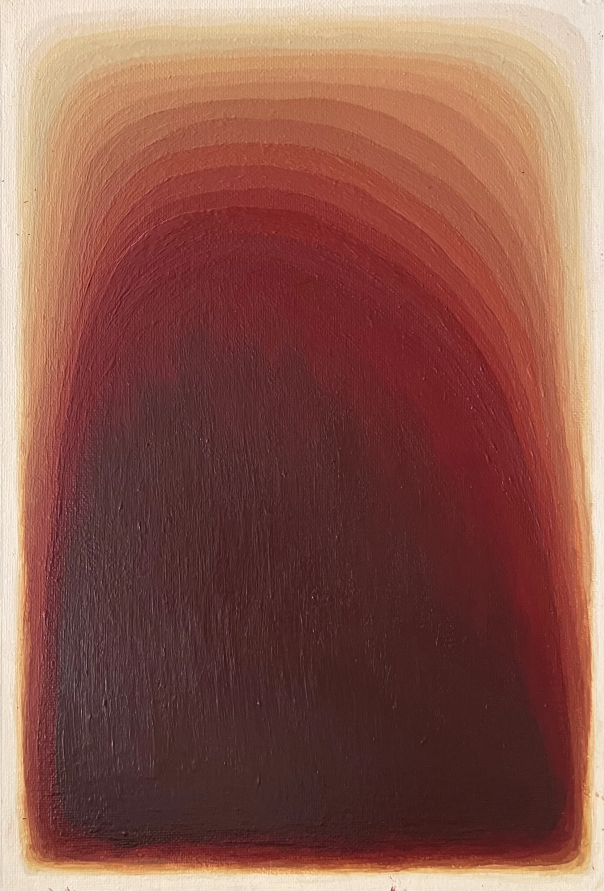 Later sample refining the gradient, finding the balance between red & yellow; too yellow