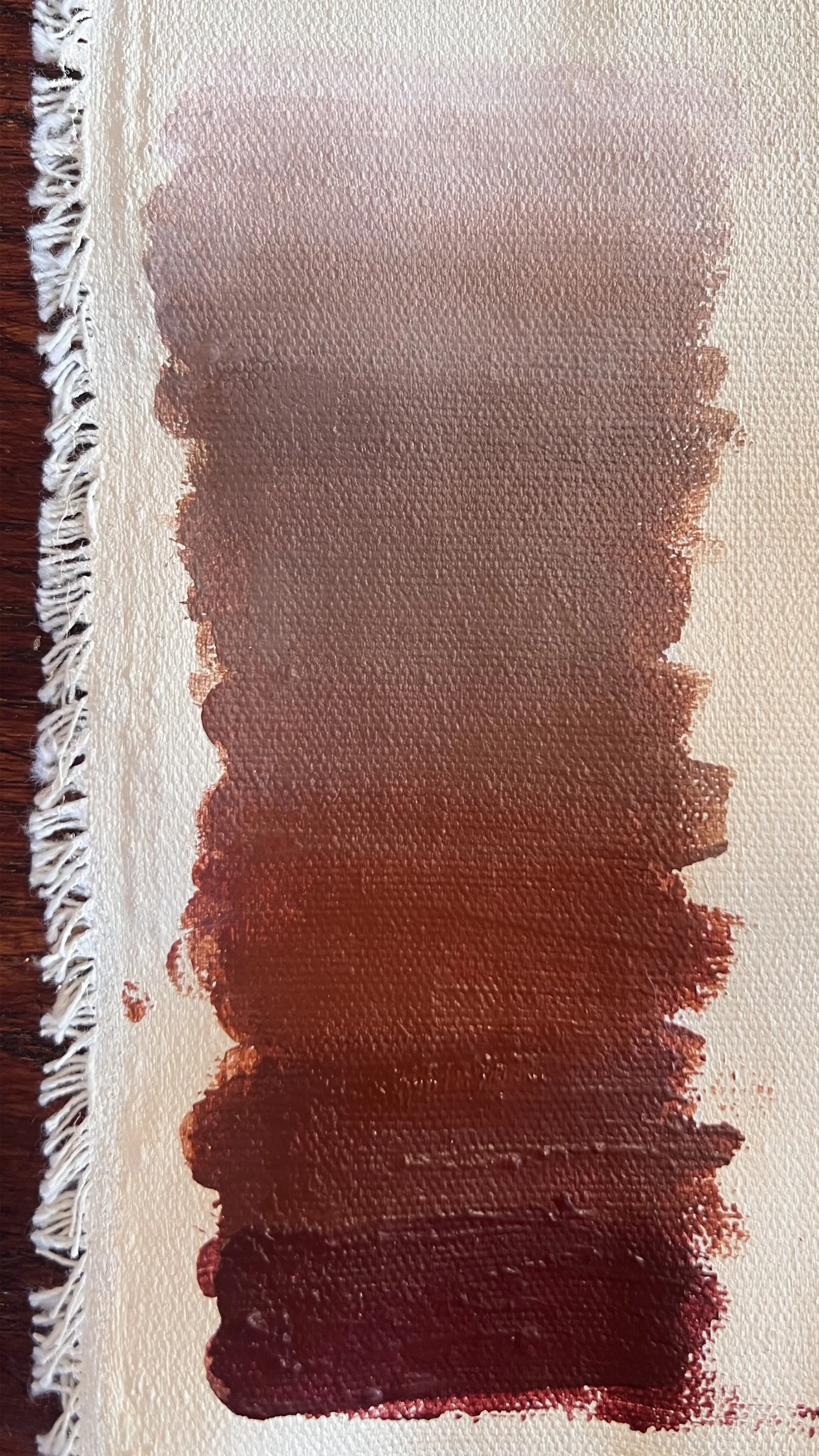 Paint palette study exploring reddish brown to taupe to white