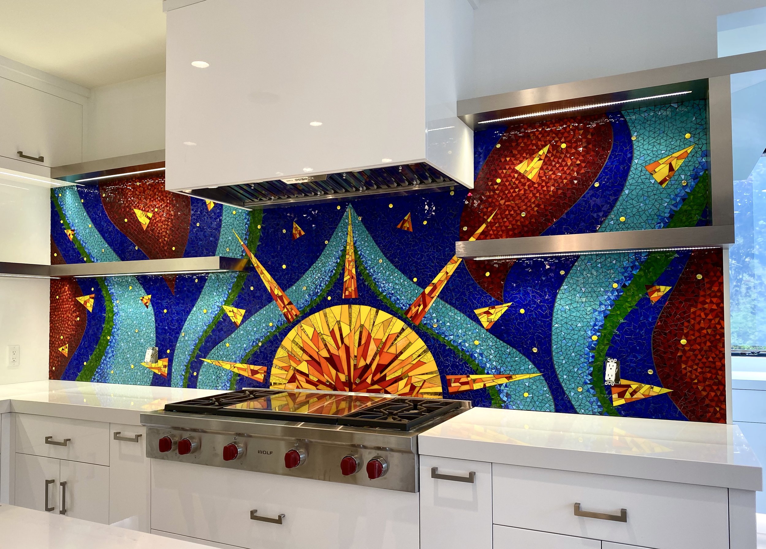 modern home decoration handmade glass mosaic