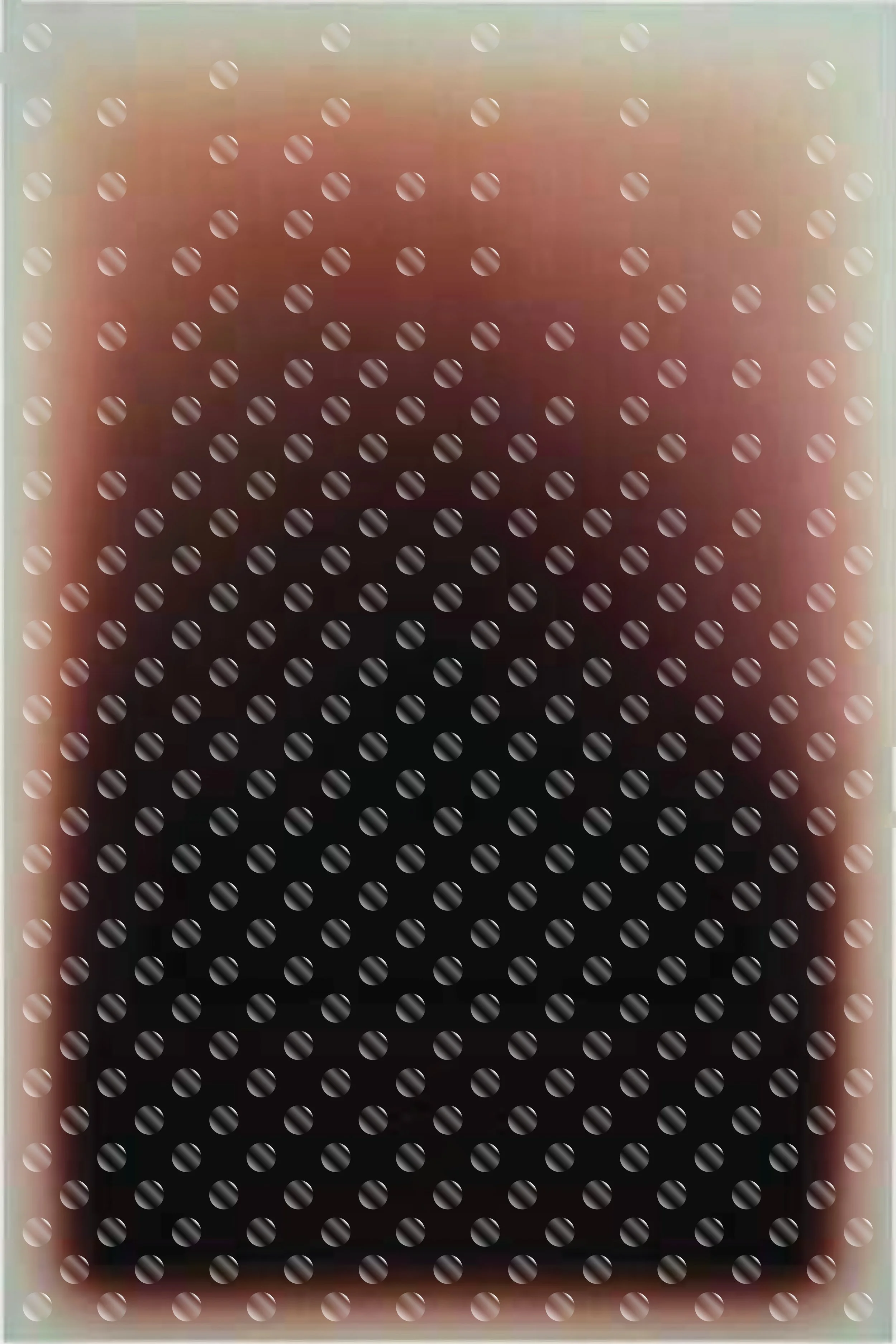 Digital mockup exploring cabochon placement: a grid fading toward the top