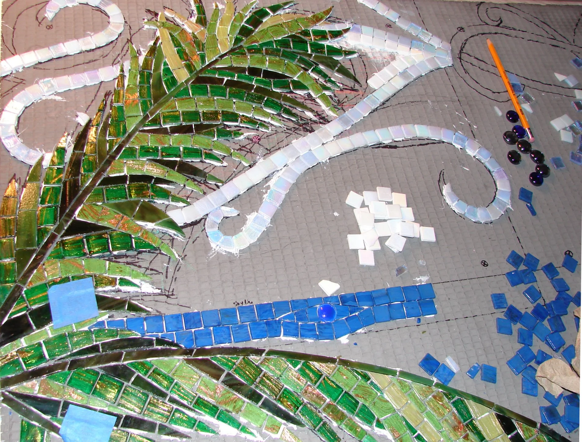 Palm Fronds, work in progress.