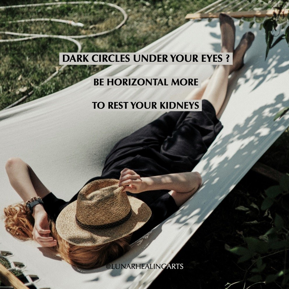 On the face, the under-eye area shows how the Kidneys are currently doing. Different markings, colouration, puffiness or sunkenness all speak to specific ways in which the Kidneys are asking for support, physically and/or emotionally. 

Regardless of