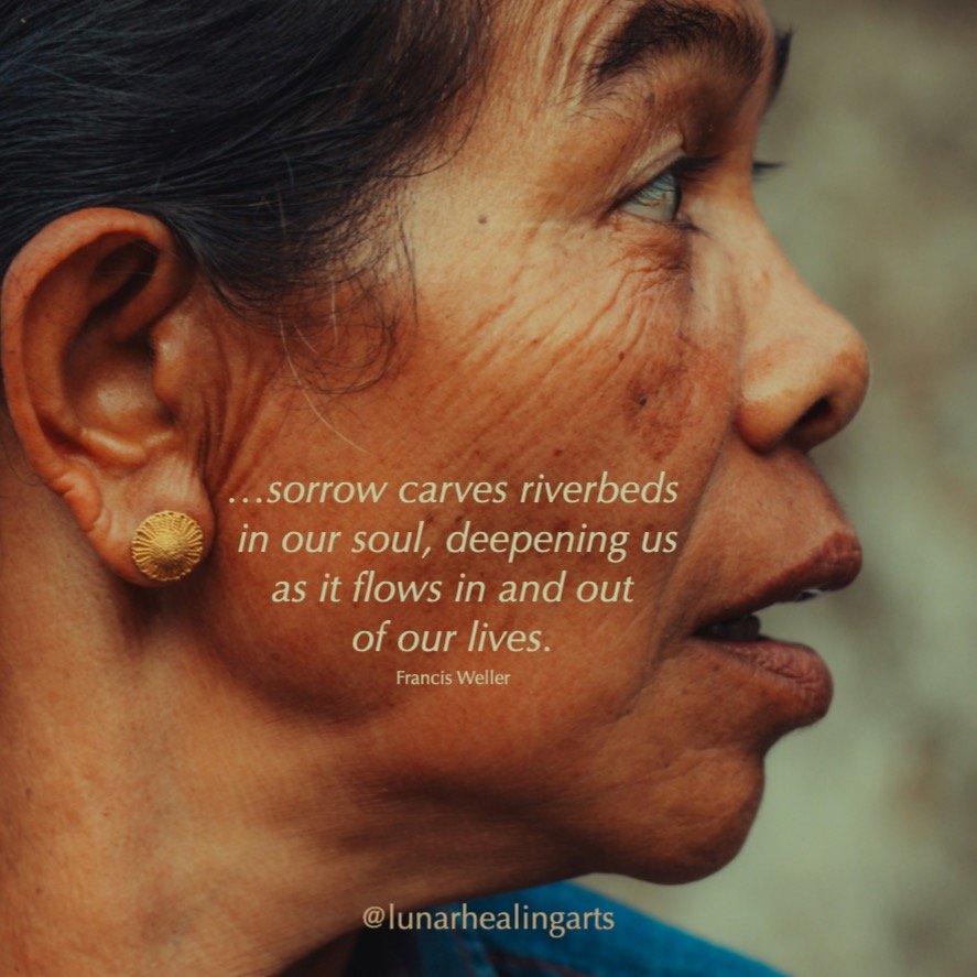 This passage from Francis Weller's book - The Wild Edge of Sorrow - reminded me of the way in which sorrow also carves riverbeds on our faces. 

Emerging from the Sadness lines that curve downwards from the outer corners of the eyes, Sorrow lines cas