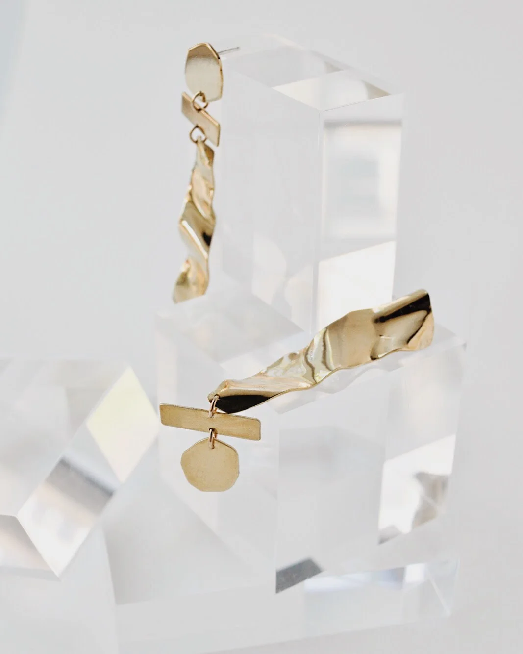 Copy of gold-statement-earring-long-modern-organic-shapes-abstract