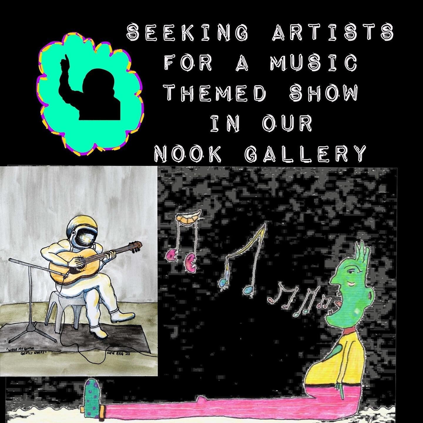 Calling all artists! Common Folk is curating a musical themed group show called, Listen To The Art.  We would love to display your art in our Nook Gallery!!

Please email kkdesigns33@yahoo.com with links to your work or pictures if you are interested