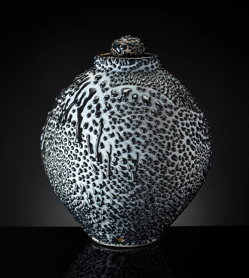 BLACK RAIN | lidded jar, $850