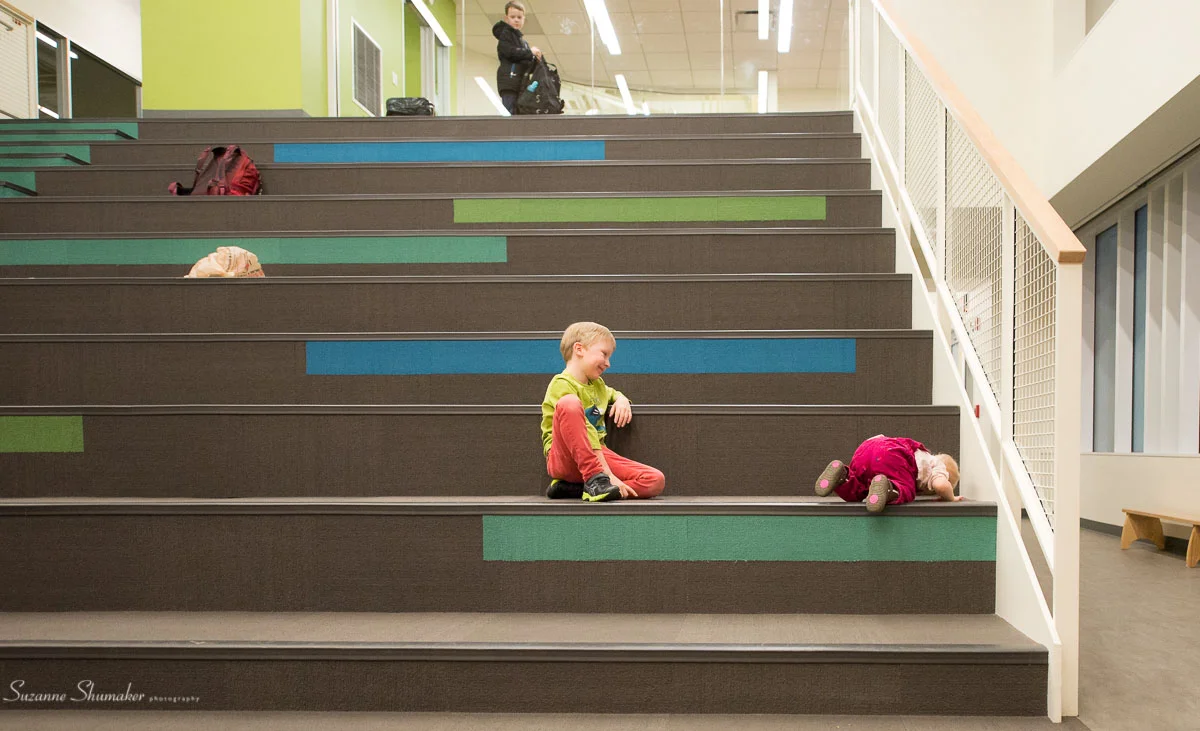 Chiaravalle Montessori School ~ Navigating the stadium seating