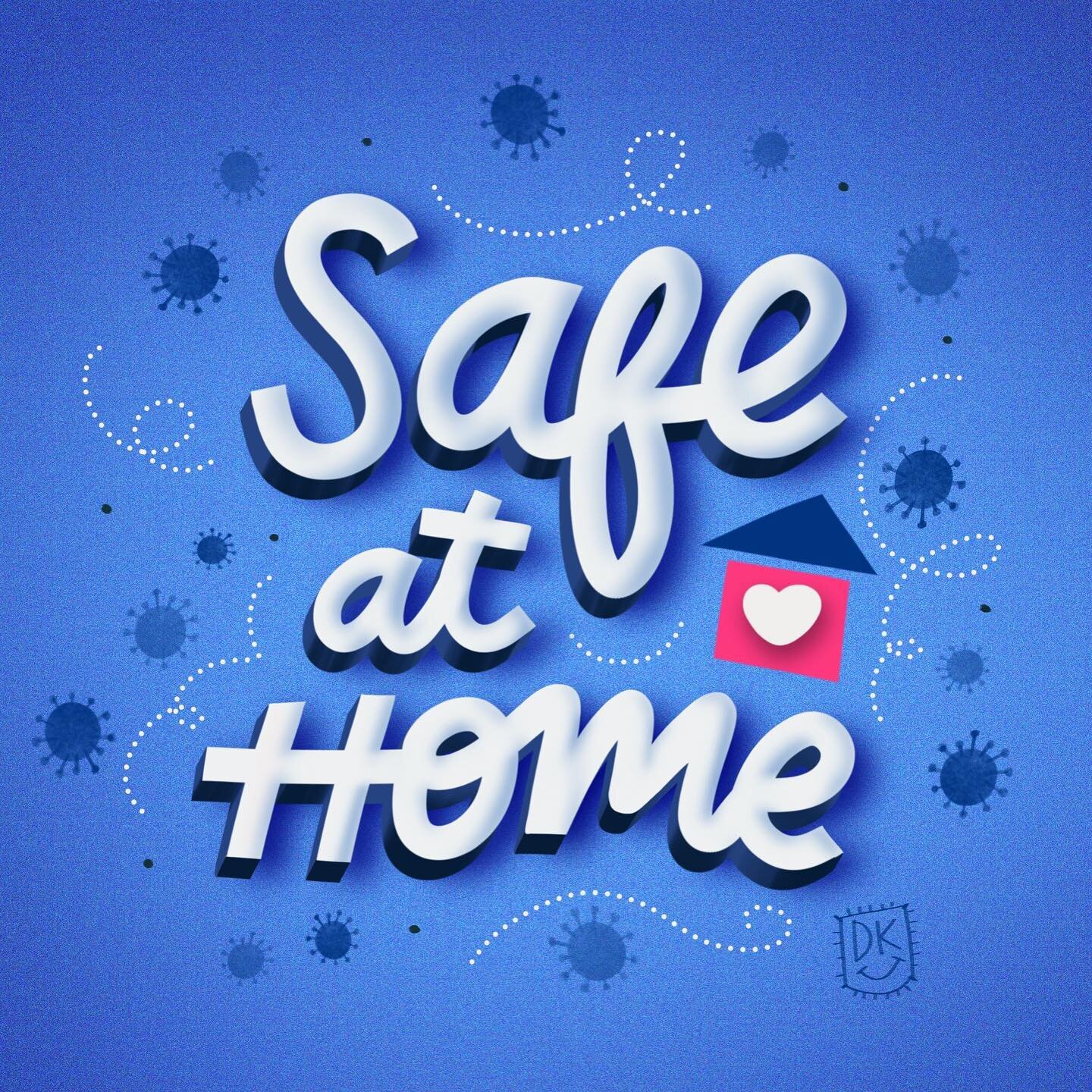 Safe at Home. #procreateillustration #ipadprocreate #safeathome #covid19 #procreateart #ipadlettering #procreateletters #handlettering #stayhome #staysafe