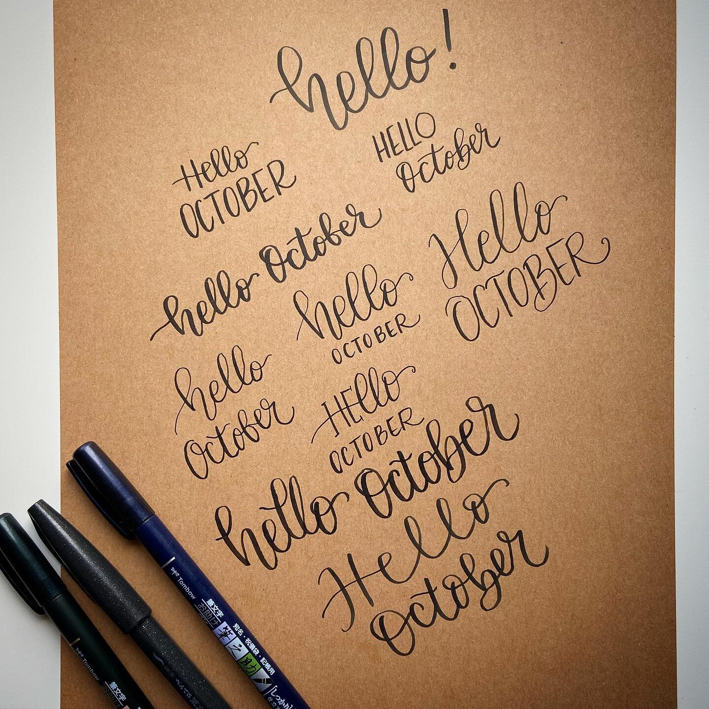 Hello October! #letteringchallenge #october #tombowfudenosuke #handlettering #handletteringpractice #