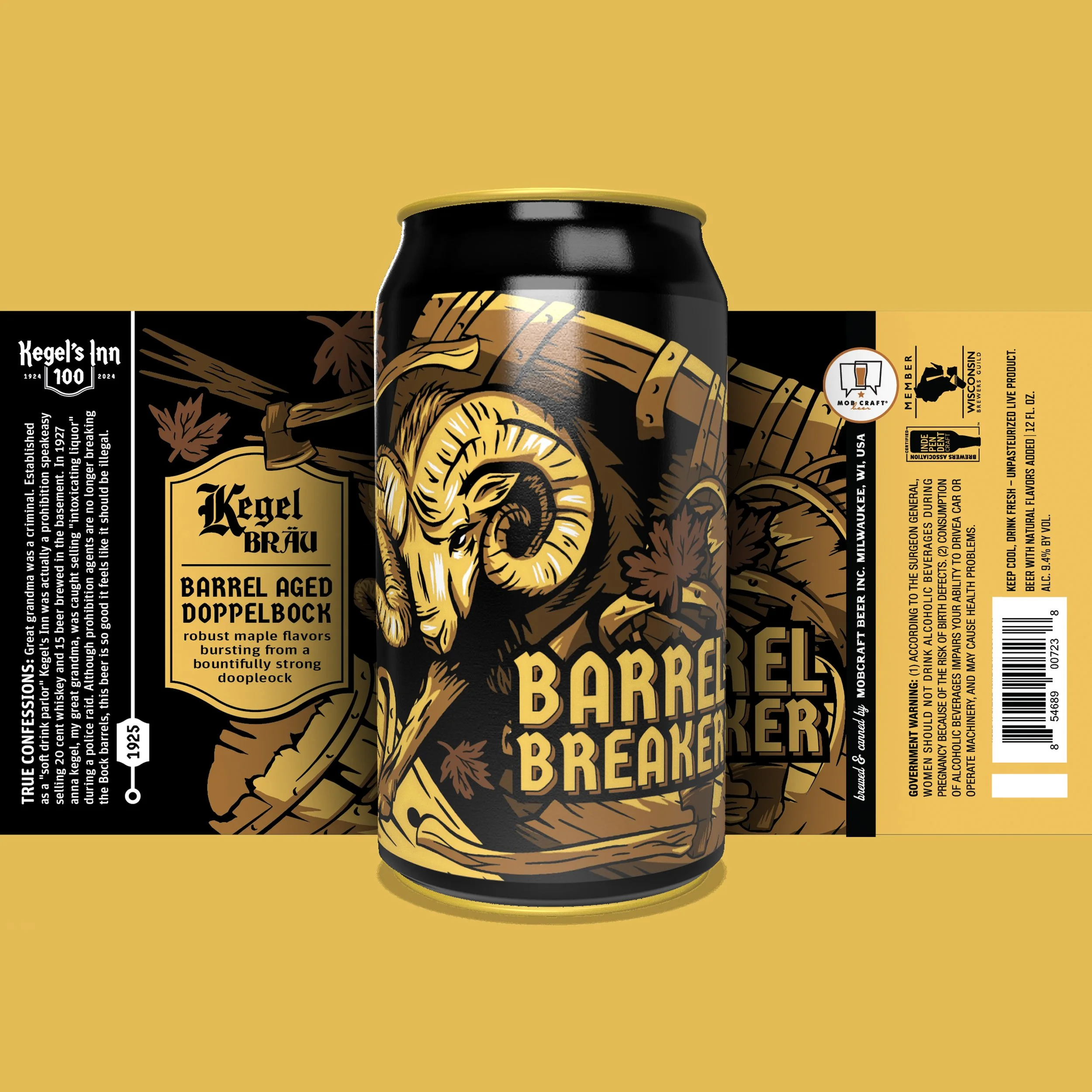 Barrel Breaker - Barrel Aged Maple Dopplebock- 4 PACK - 16OZ CANS