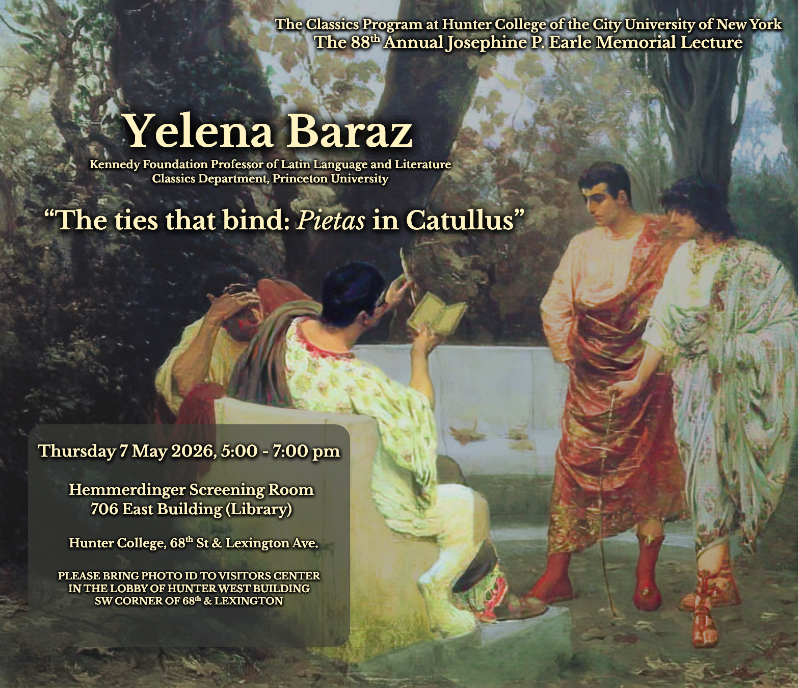 The 88th annual Josephine P. Earle Memorial Lecture at Hunter College