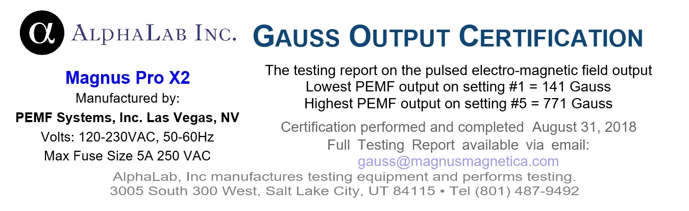 AlphaLab Gauss Certification for Magnus Pro X2