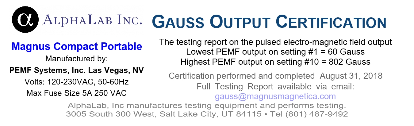 AlphaLab Gauss Certification for Magnus Compact Portable