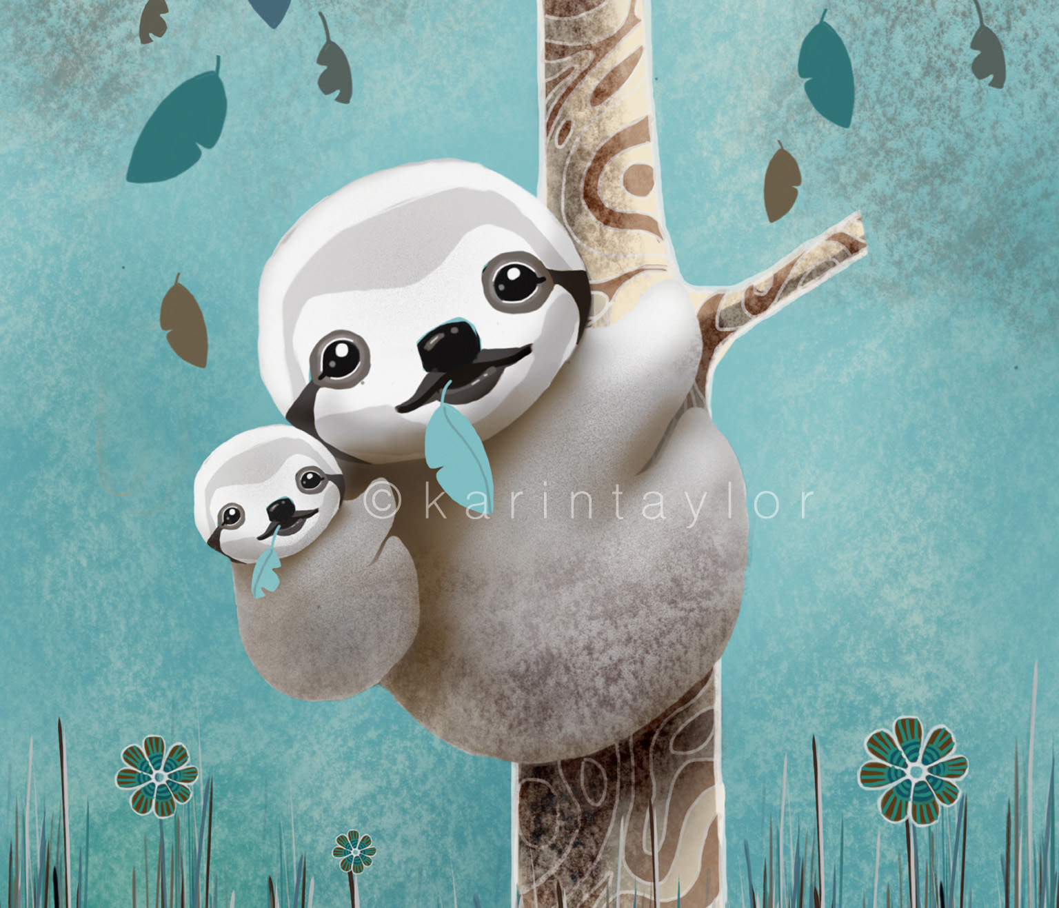 Baby Sloth Daylight by Karin Taylor