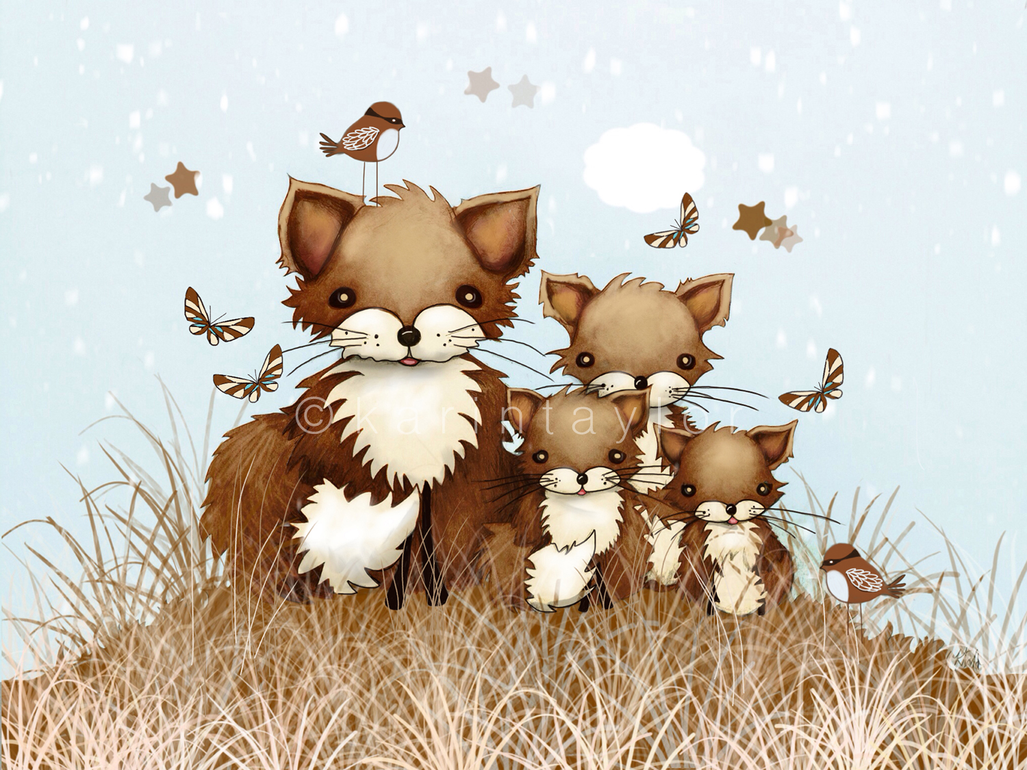 Little Foxes by Karin Taylor