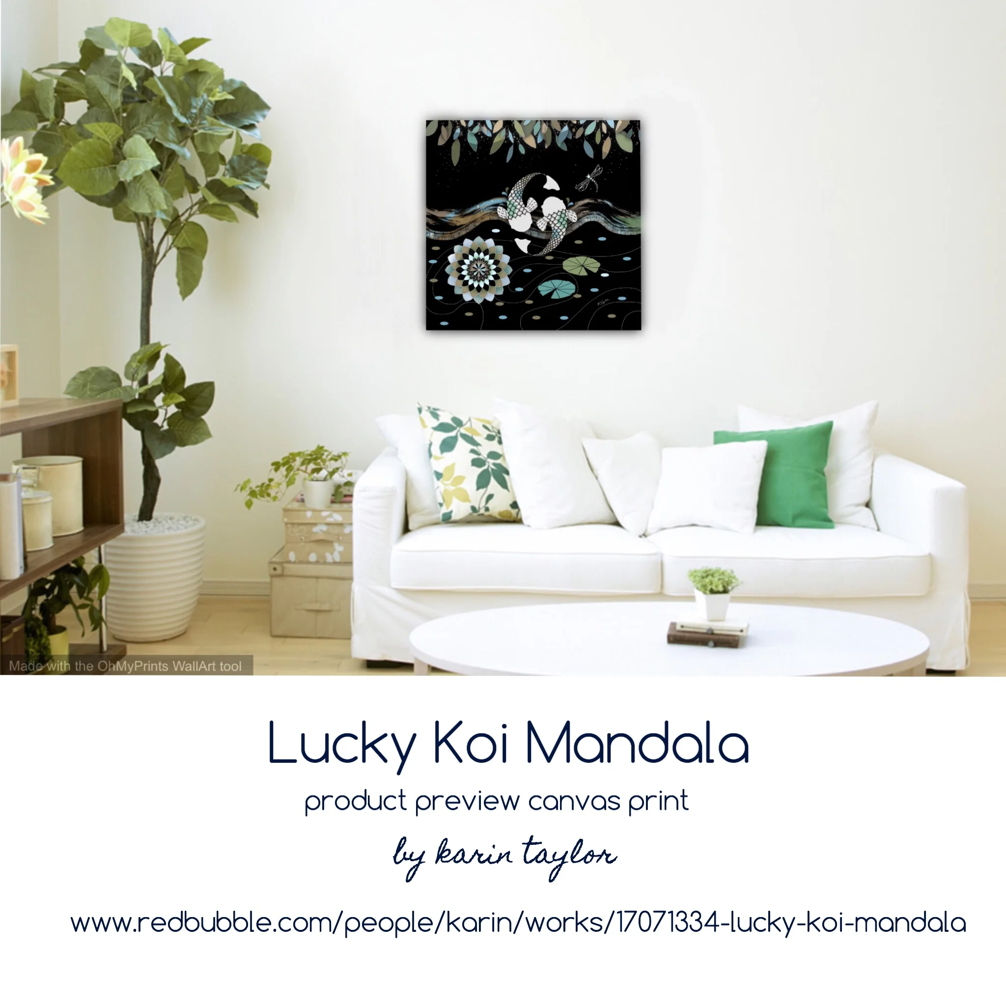 Lucky Koi Mandala prints available here