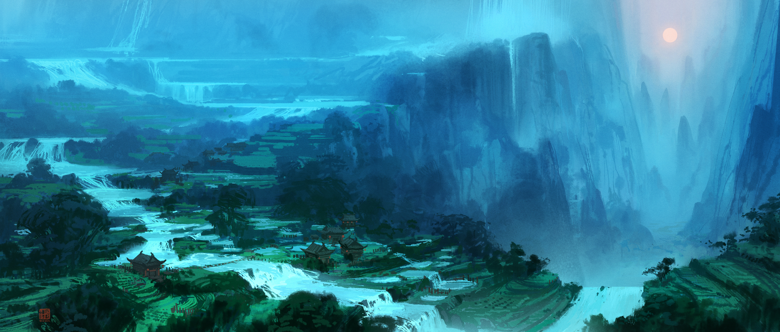  Kung Fu Panda 3, DWA Concept painting - Panda Village    