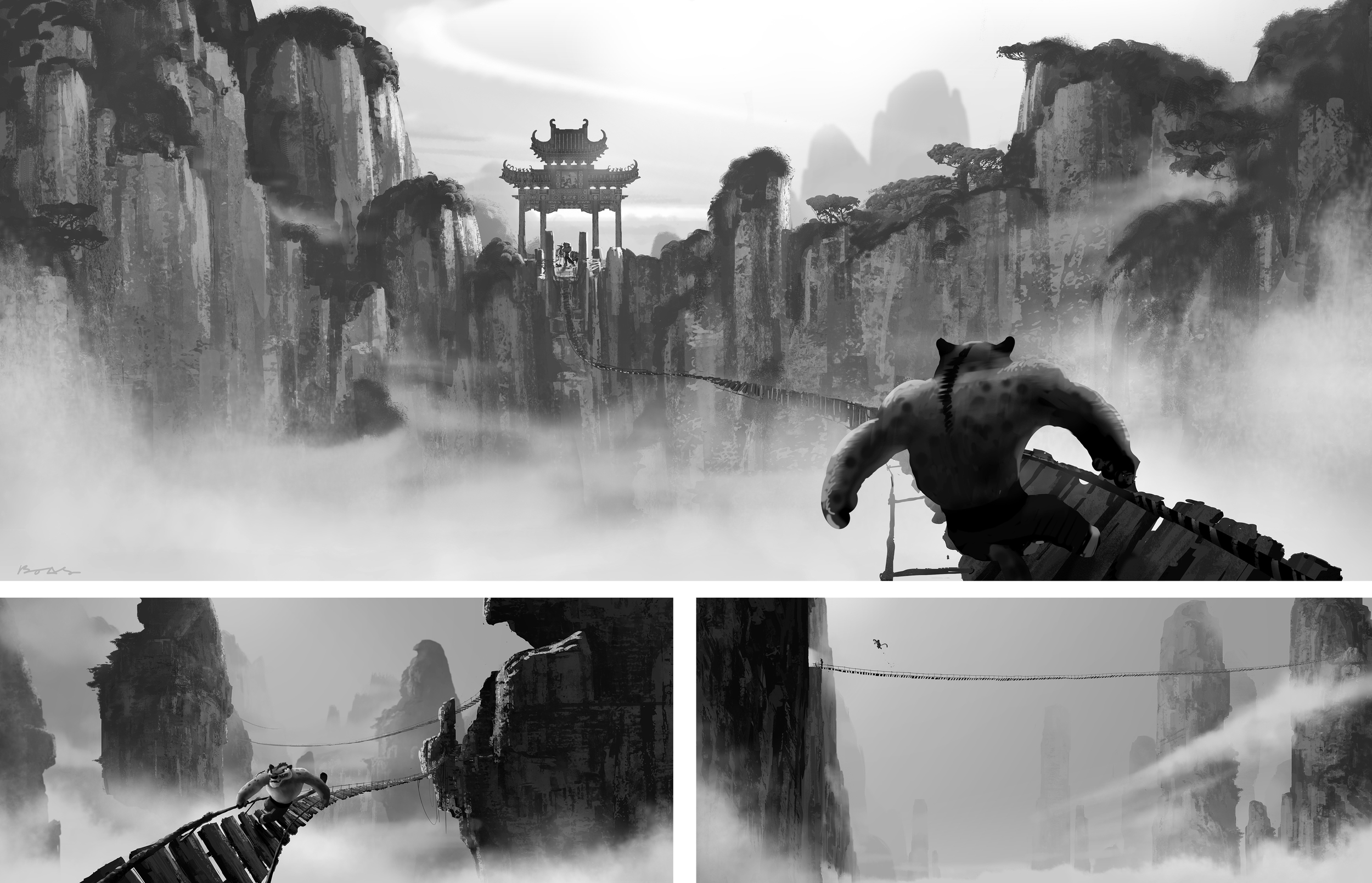  Kung Fu Panda, DWA Bridge set environment design 