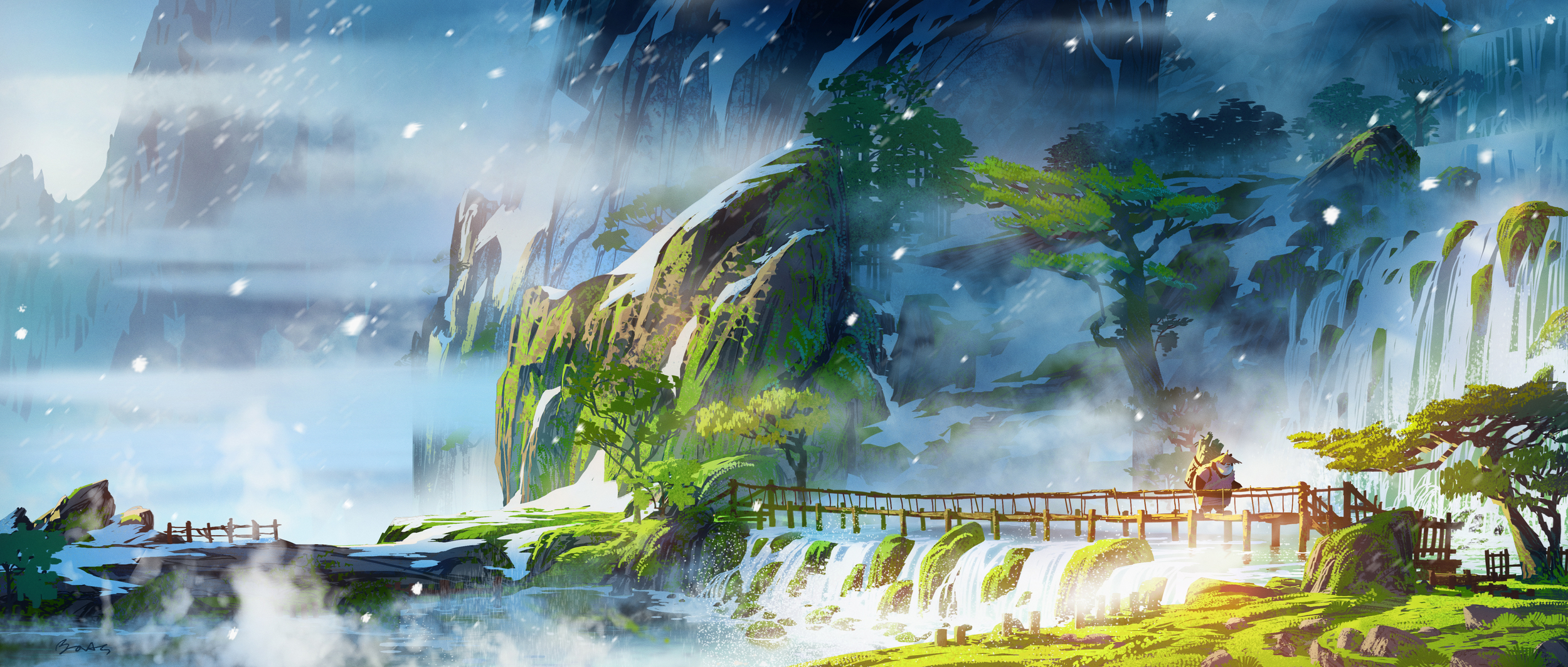  Kung Fu Panda 3, DWA Concept painting - Panda Village 