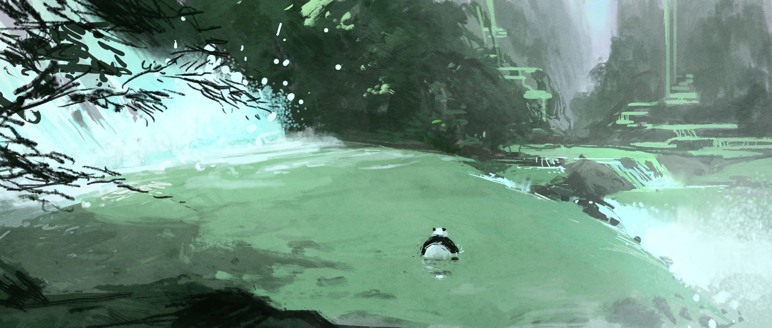 Kung Fu Panda 3, DWA Concept painting - Panda Village