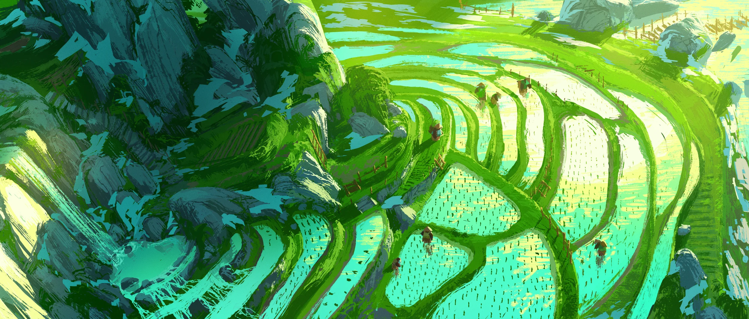 Kung Fu Panda 3, DWA Concept painting - Panda Village