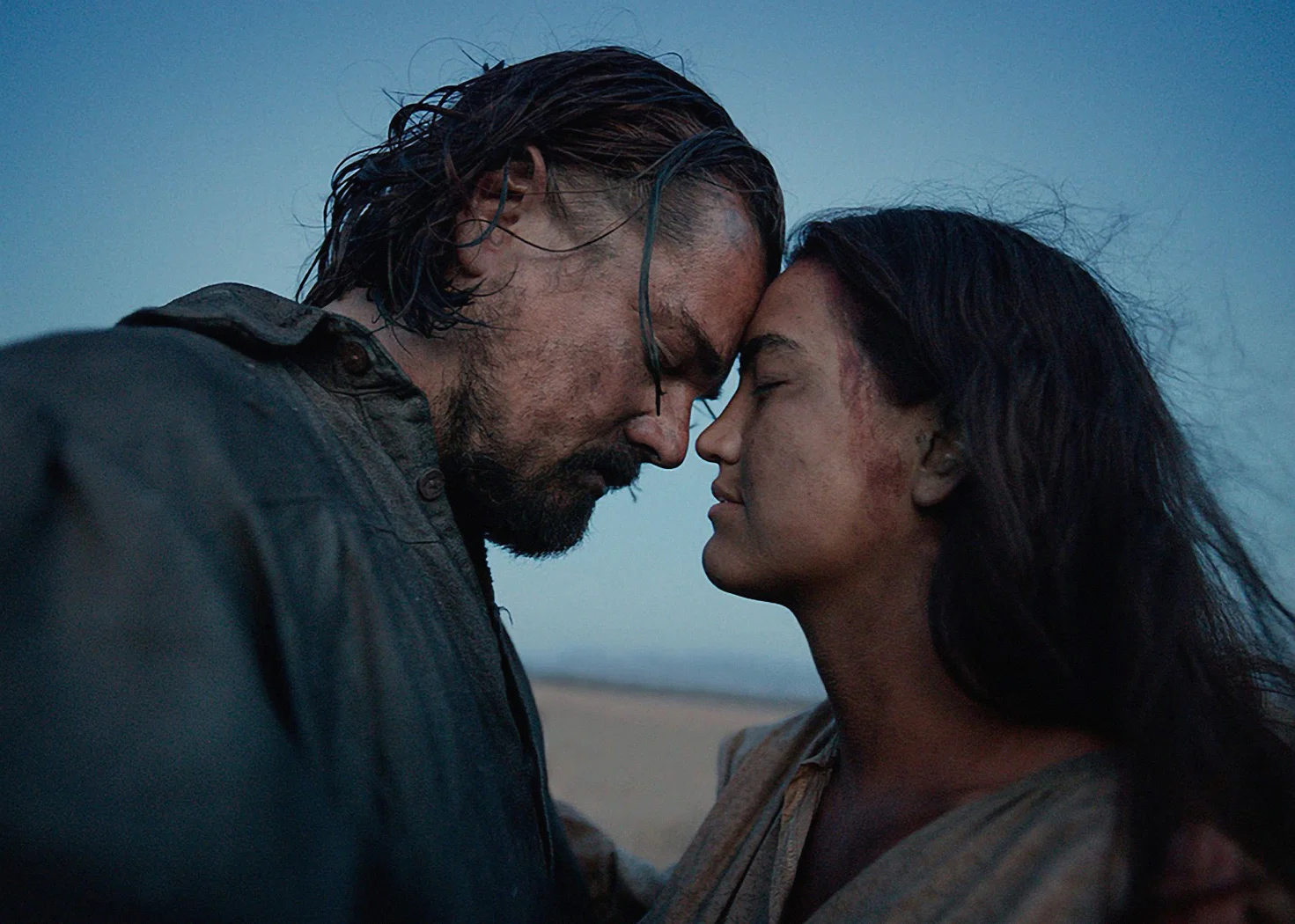 Leonardo DiCaprio and Grave Dove in " The Revenant"