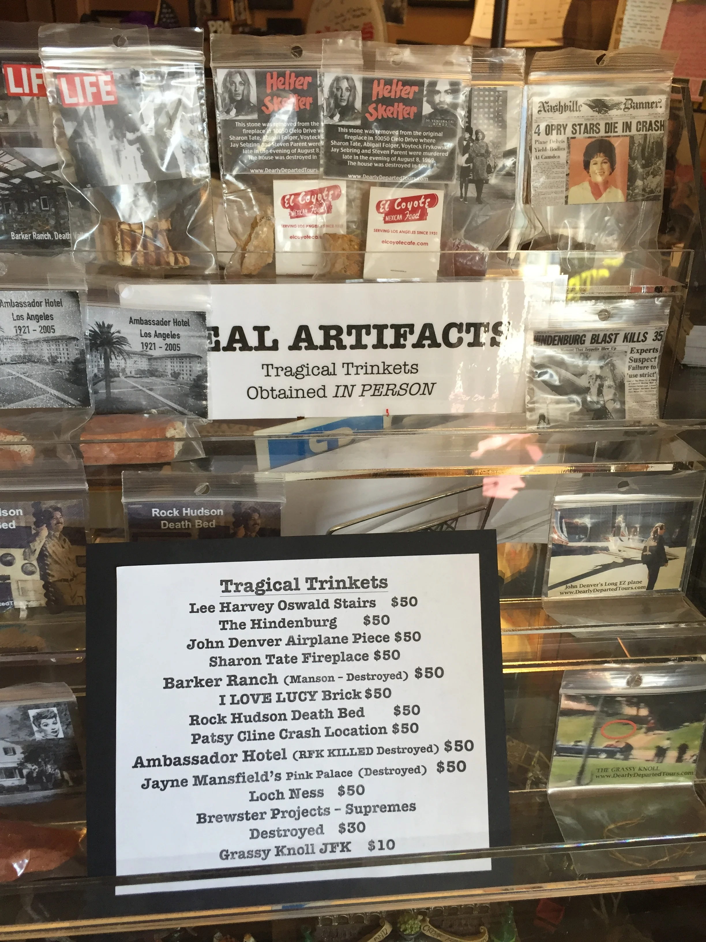 Trinkets for sale in tour museum