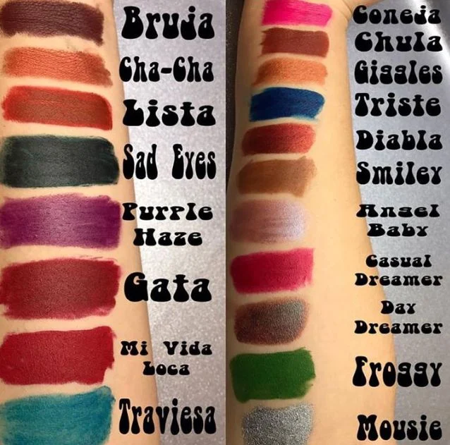 Color swatches for the new Sad Girl Lipstick