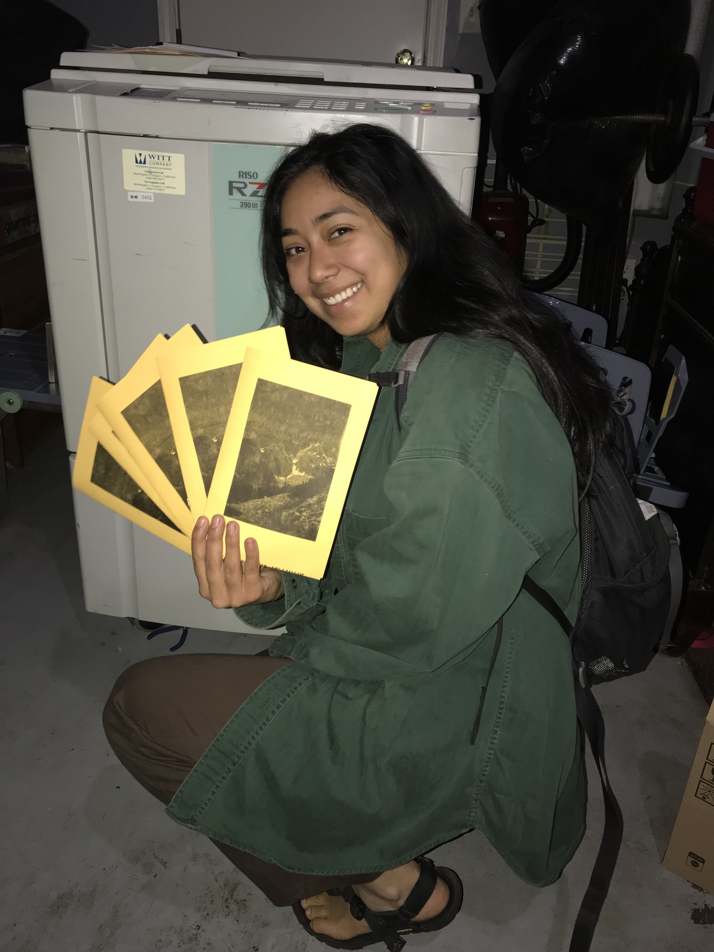 First customer: Our friend Bree came down from Yosemite to print her first zine.