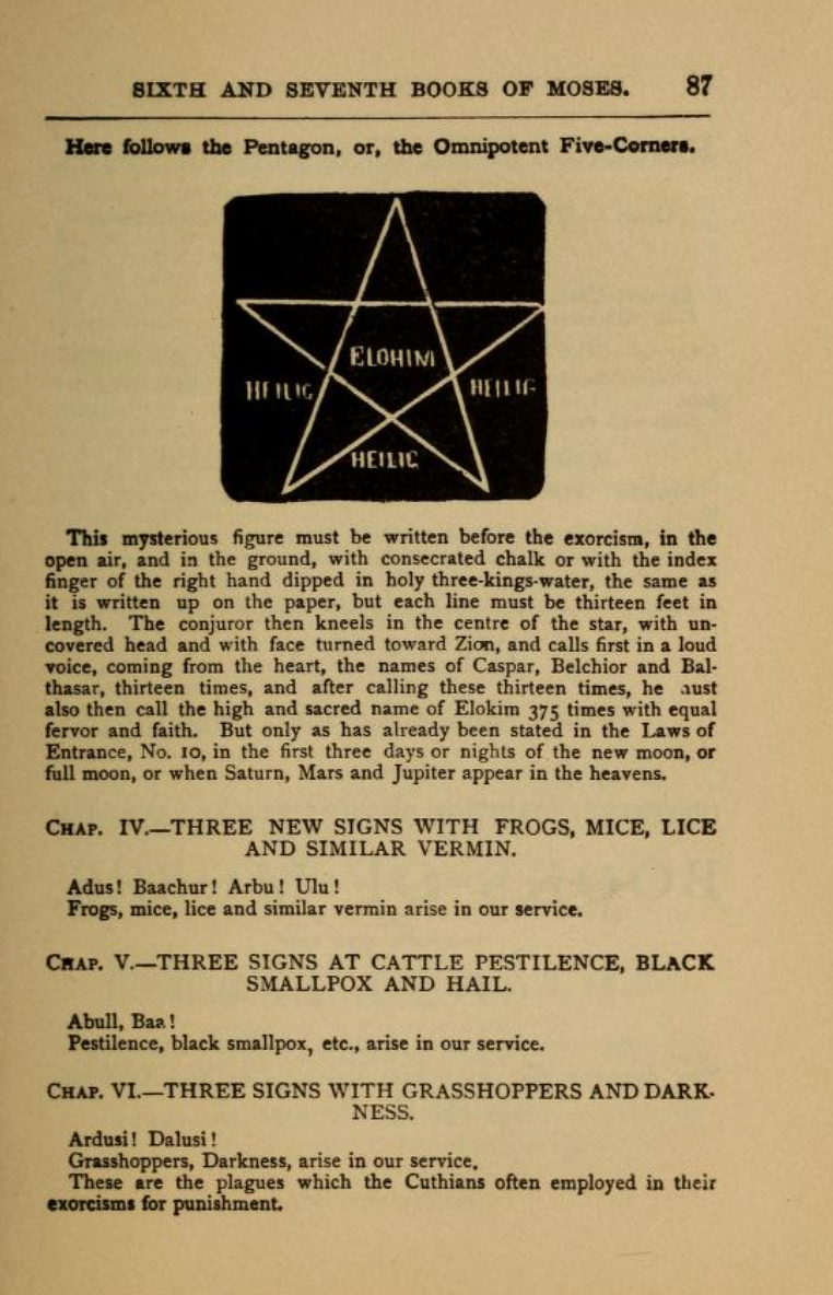 A seal to be blessed with the names of The Kings (here rendered Caspar, Belchior, and Balthasar) from The Sixth and Seventh Books of Moses