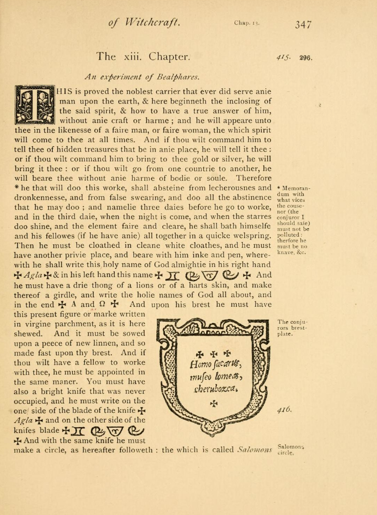 A magical experiment involving The Kings from Reginald Scot’s The Discoverie of Witchcraft
