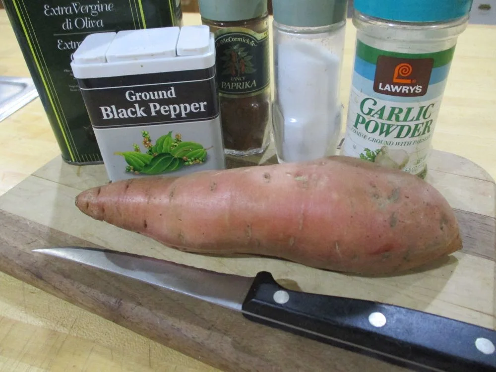 Select relatively straight sweet potatoes to preserve your fingers when cutting into strips.