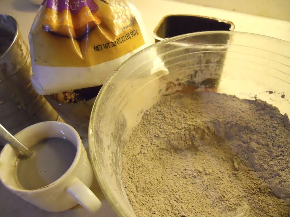 My first batch of homemade hot cocoa mix being tested. It passed inspection with flying colors.