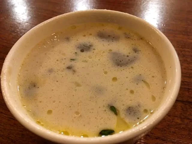Creamed mushroom soup with a generous supply of mushroom pieces. (Photo by Charlotte Ekker Wiggins)
