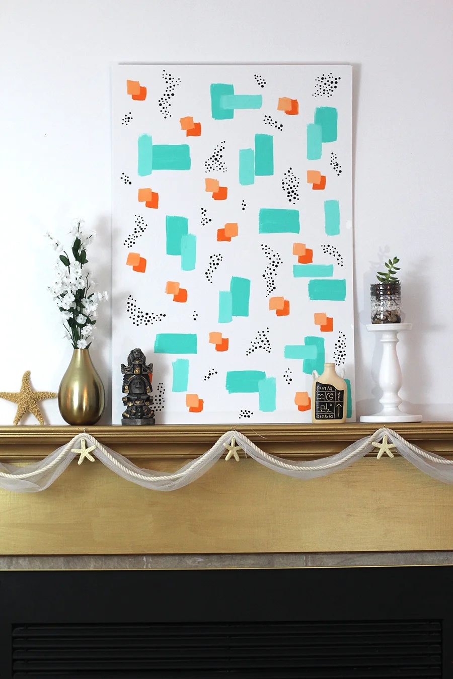 DIY Easy Brush Stroke Abstract Wall Art — xFallenmoon