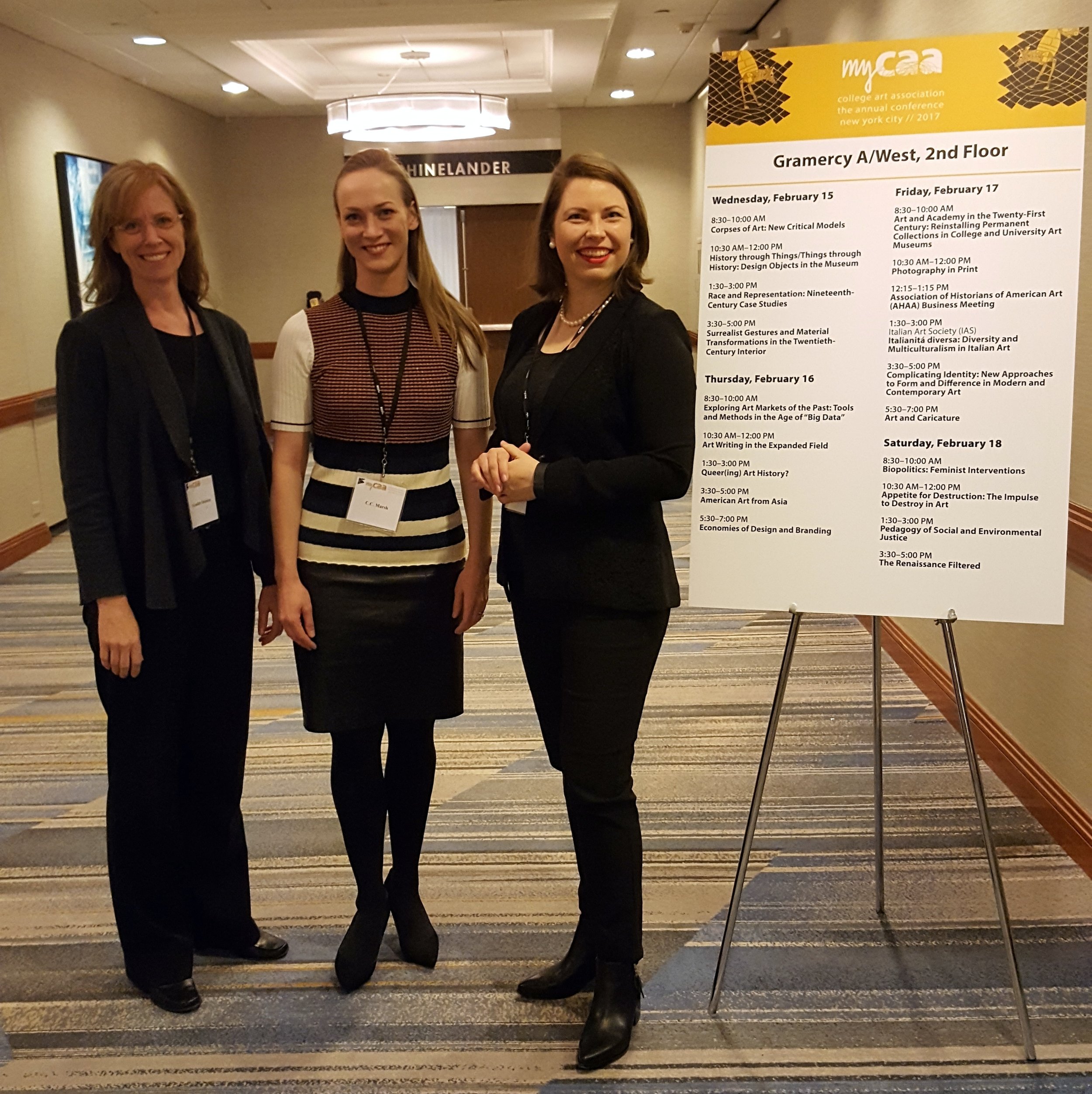 The panel "Photography in Print" at the CAA 2017. From the left: Meredith TeGrotenhuis Shimizu, C.C. Marsh, and Alise Tifentale.