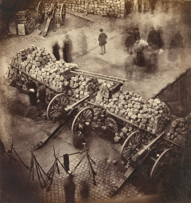 Pierre-Ambroise Richebourg. Barricades of the Paris Commune Near Hôtel de Ville and the Rue de Rivoli. April 1871, Paris