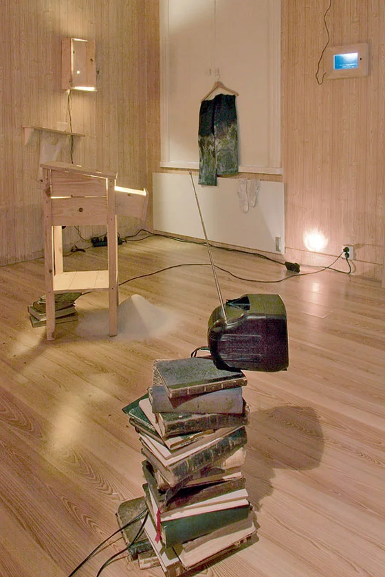 Kaspars Groševs, Darya Melnikova, Rūta Kiškyte. The Island. Installation . 2010. Rauma Art Museum, publicity photo,