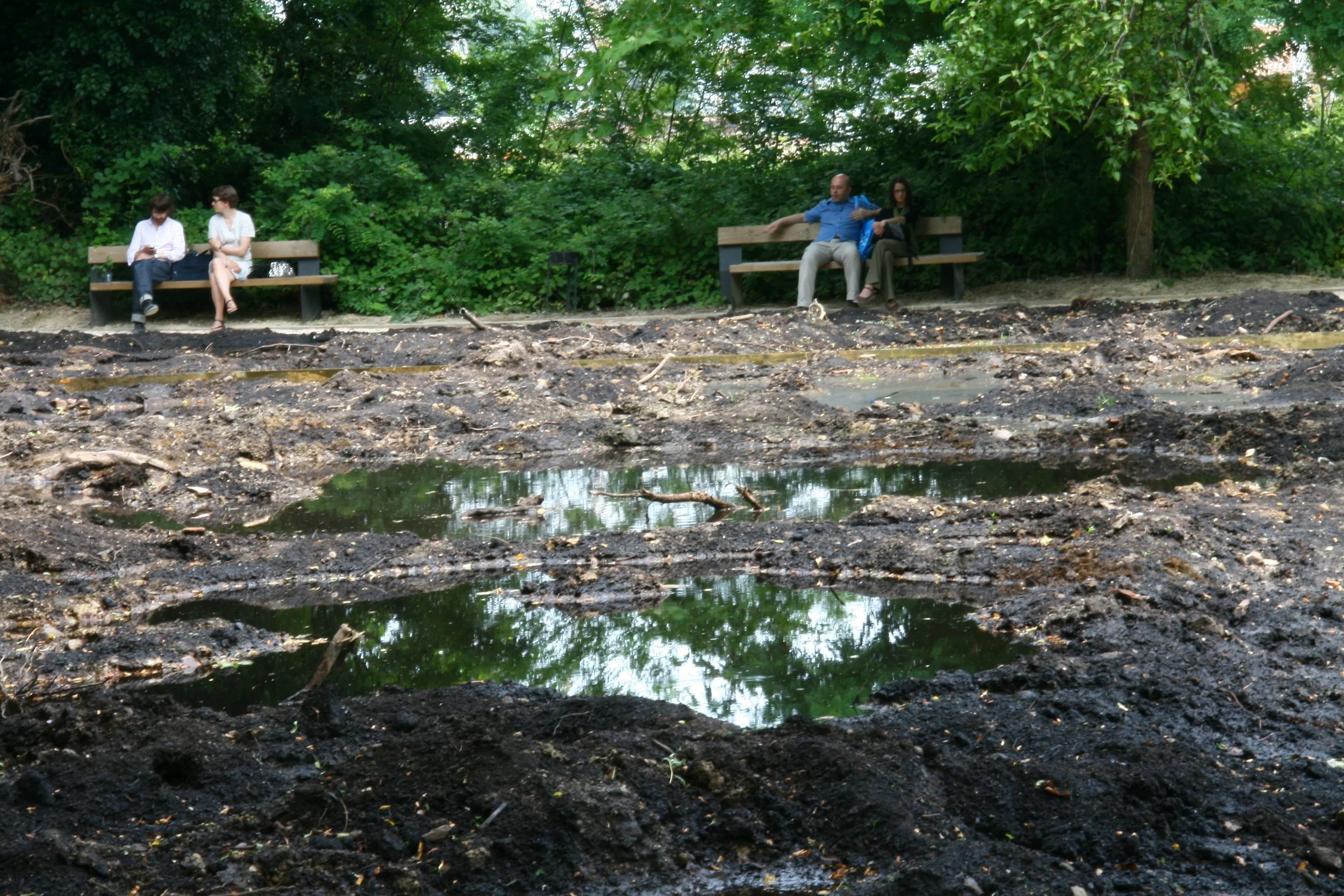 Lara Favaretto. Momentary Monument (Swamp). Giardino delle Vergini, Arsenale. 2009. Courtesy of Galleria Franco Noero, Turin.