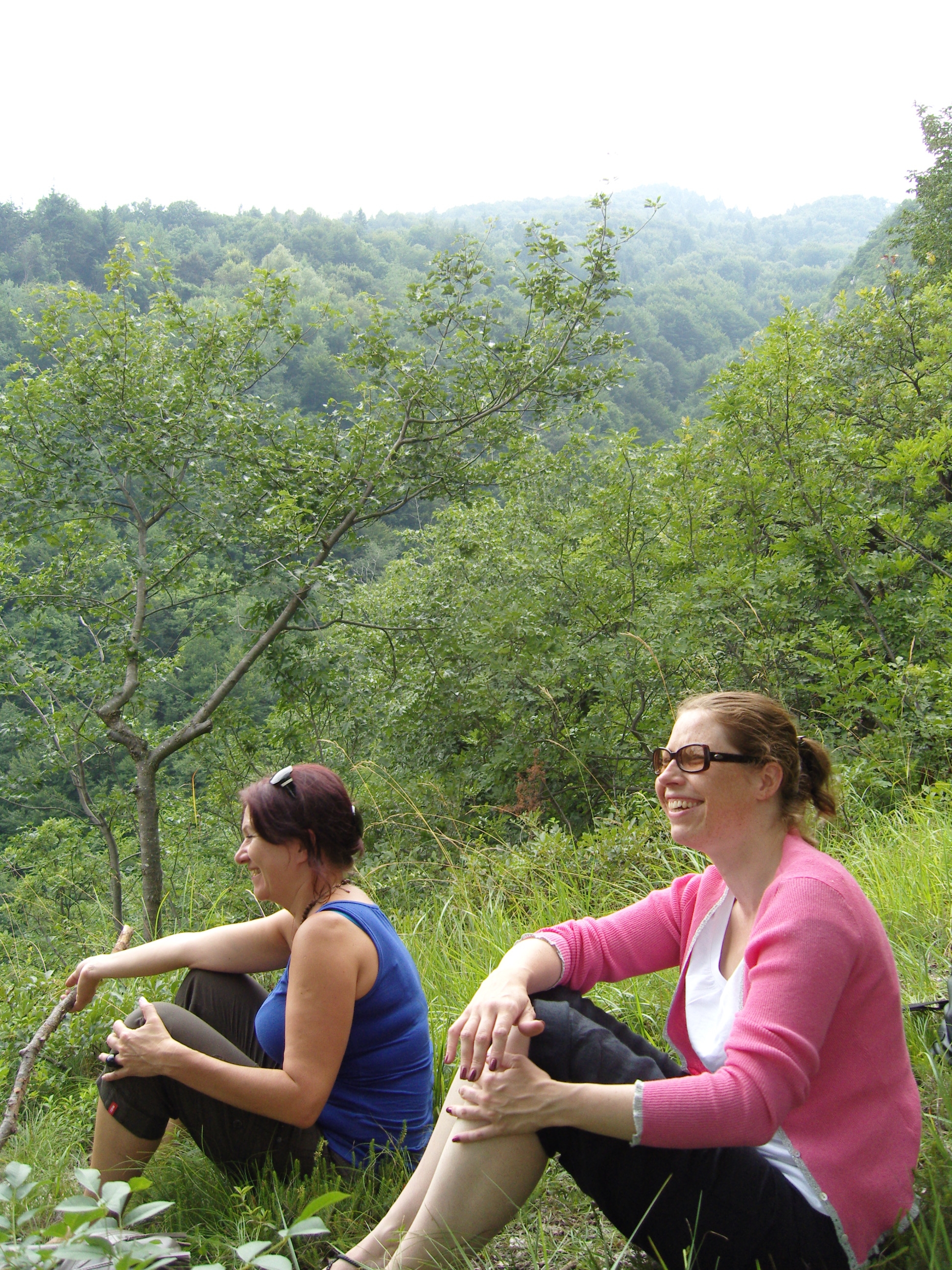 Hiking trip after the biennale with Solvita Krese (left).