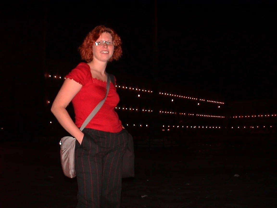 Art critic Alise Tifentale in Venice. 2002.