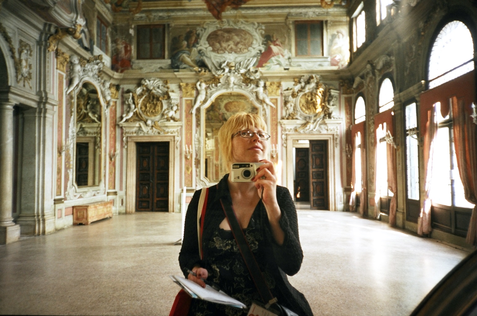 Alise Tifentale as an art critic at the Venice Biennale, 2005.