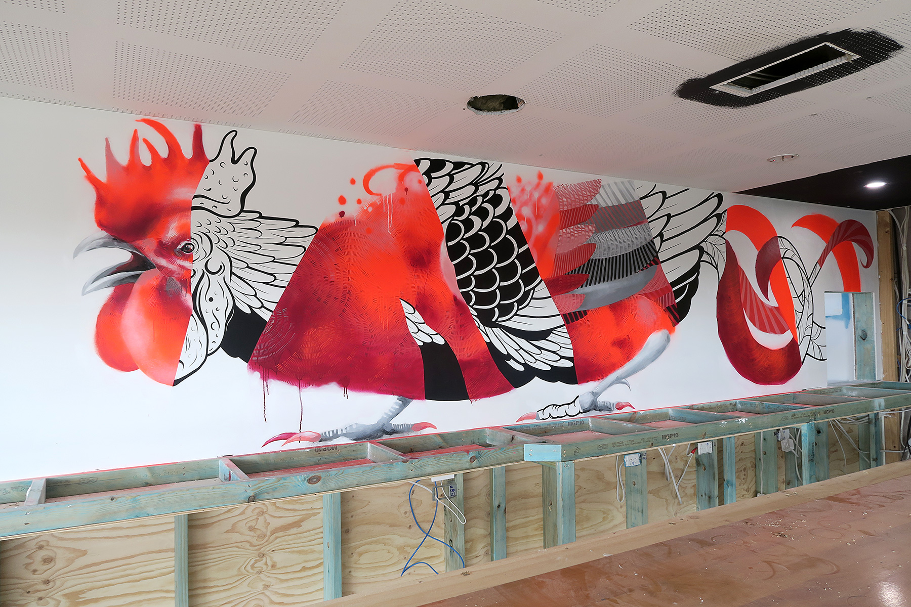 Seaside Rooster (Bar Wall)