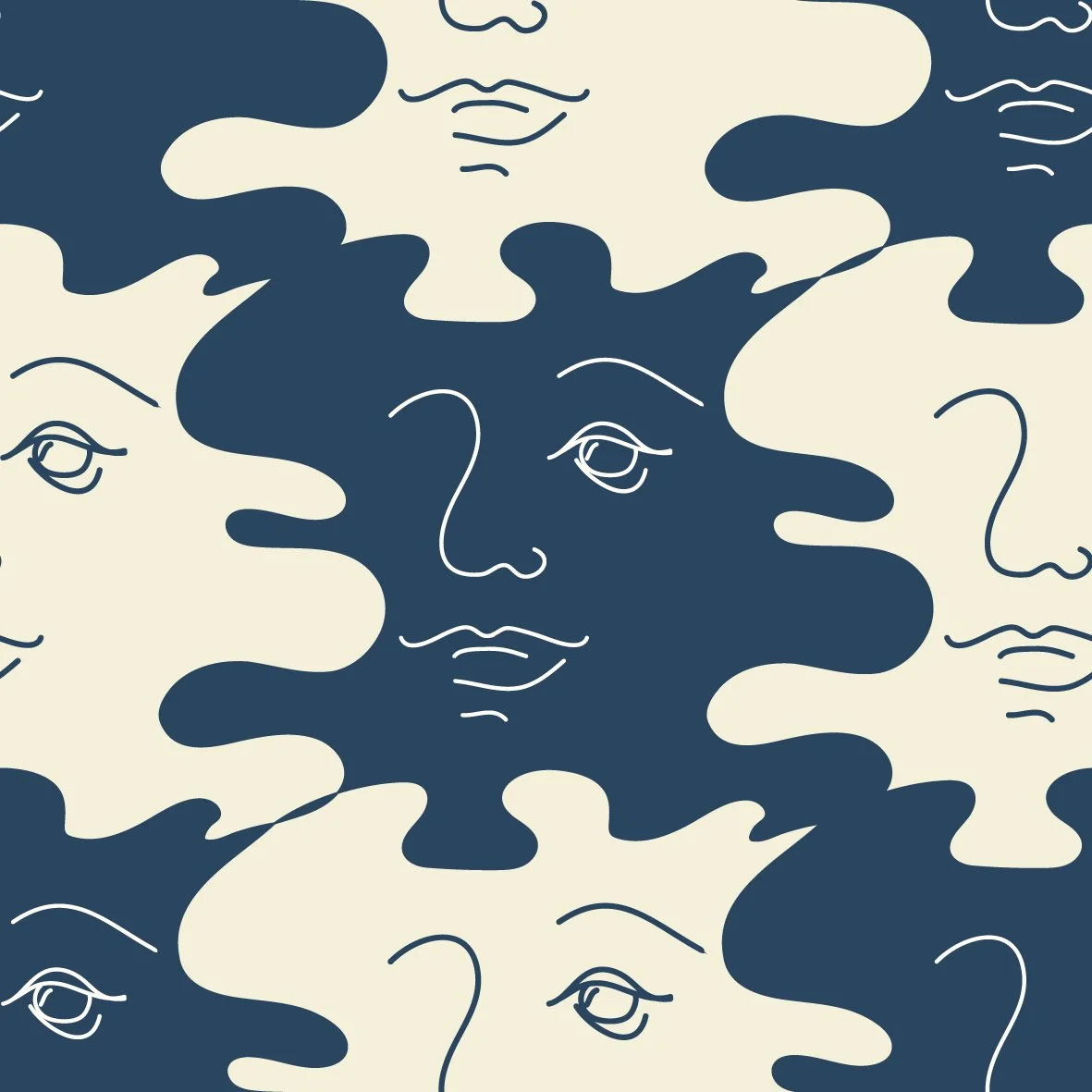 Irregular checkerboard of Faces in Black and White.jpg