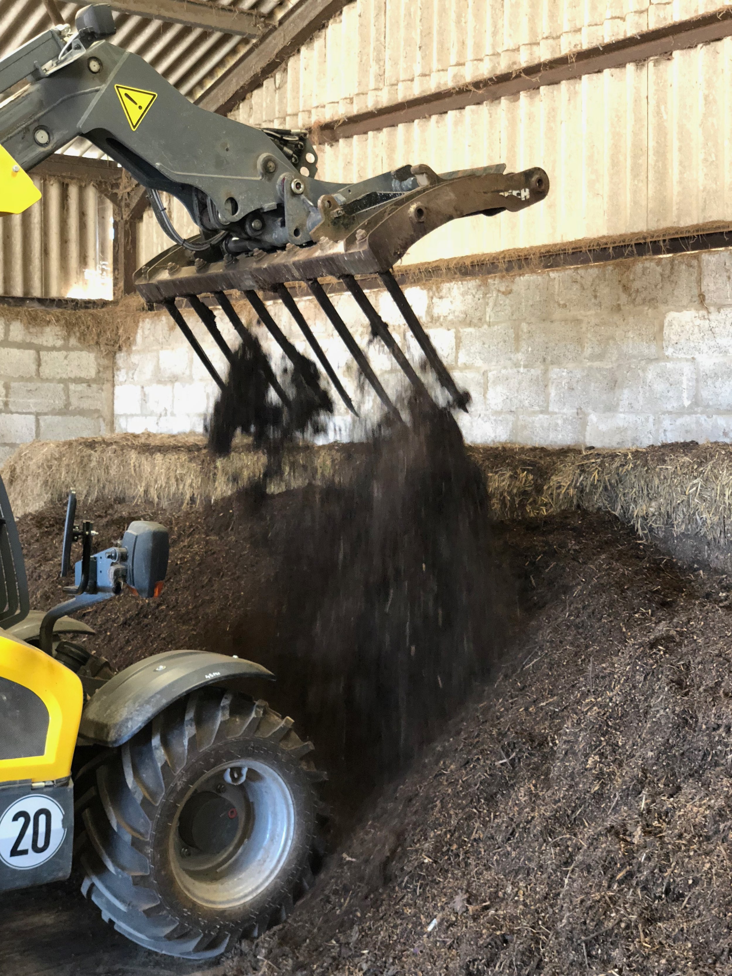 Turning compost