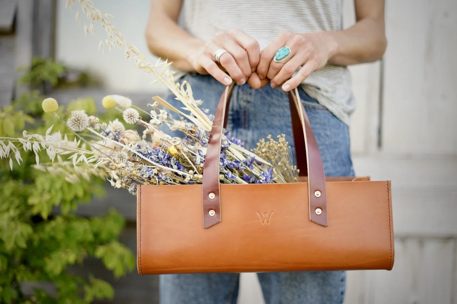 Made to Order Forager's Trug by Warriner Leather — the land gardeners