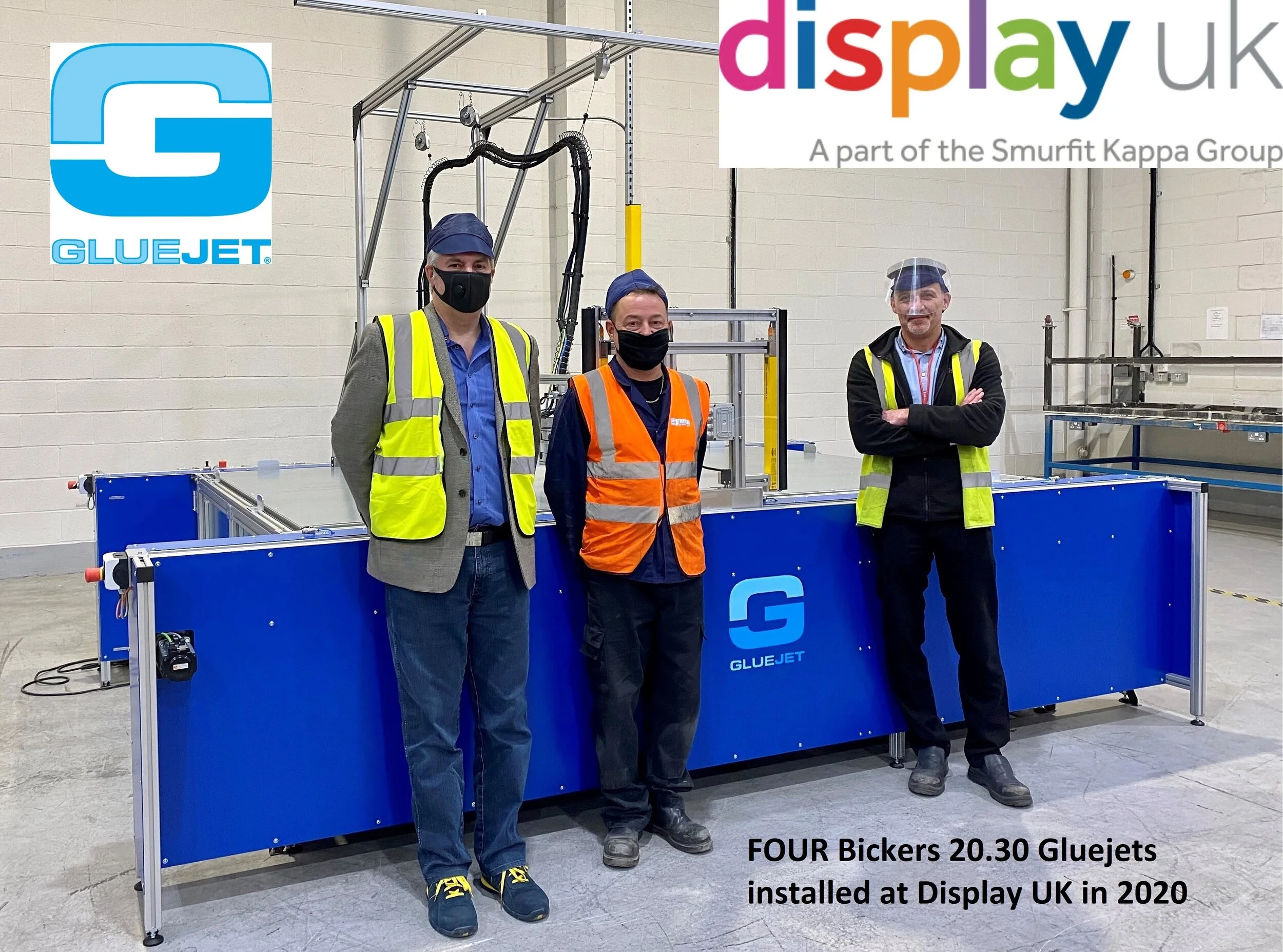 R-L: Dave Roberts - Display UK (Corby) Operations Manager, Jan Stevens - Bickers UK Engineer, Neil Thayer - Bickers Sales Agent.