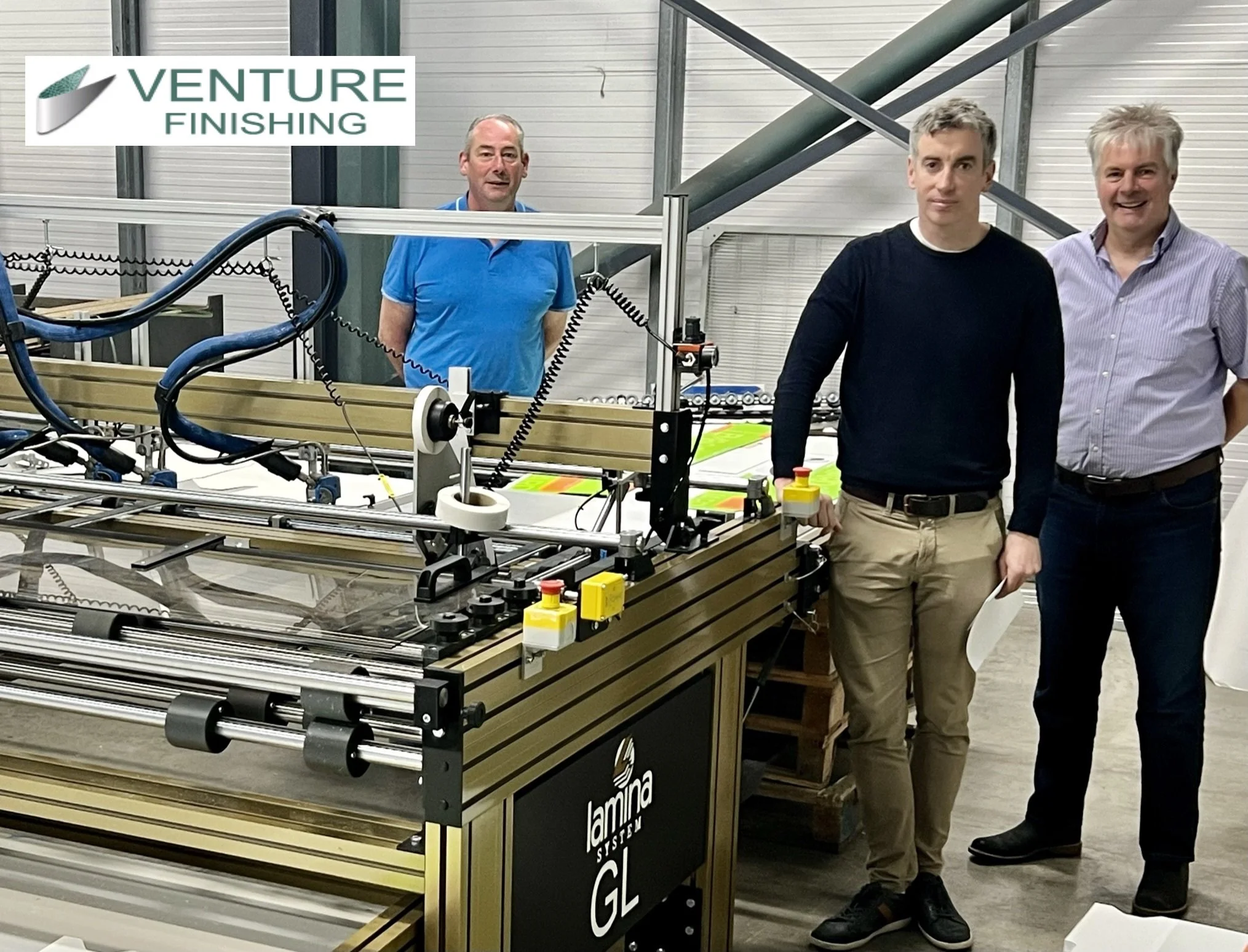 VENTURE FINISHING EXPAND WITH LAMINA GLUER/TAPER MACHINE.