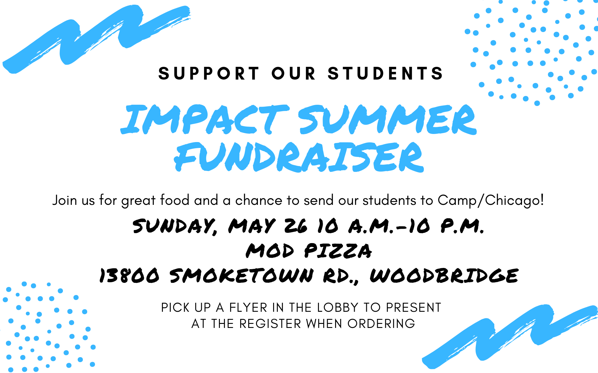 Impact Summer Fundraiser at MOD Pizza