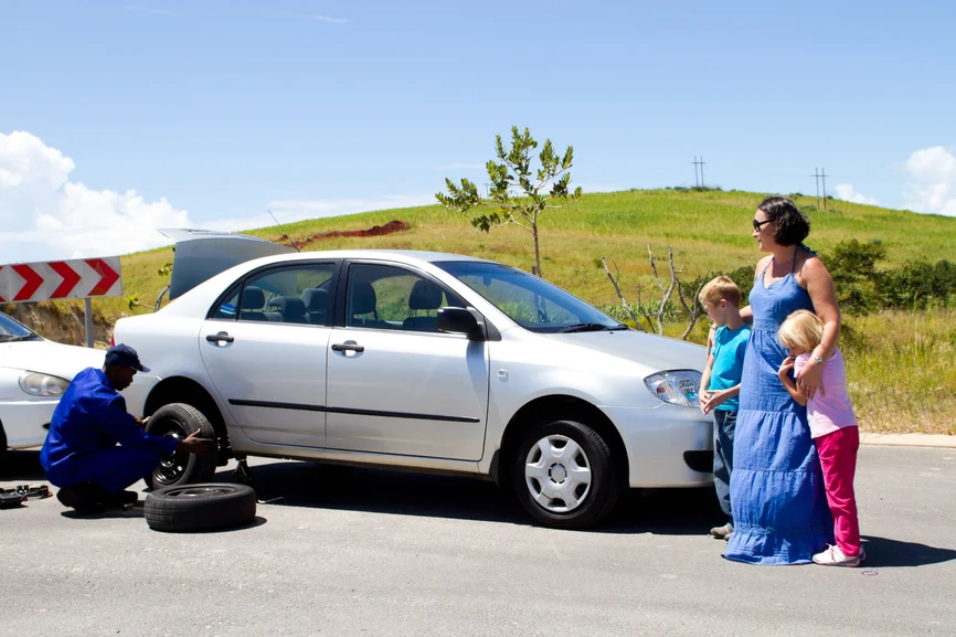 What would you do if your car tire was punctured?